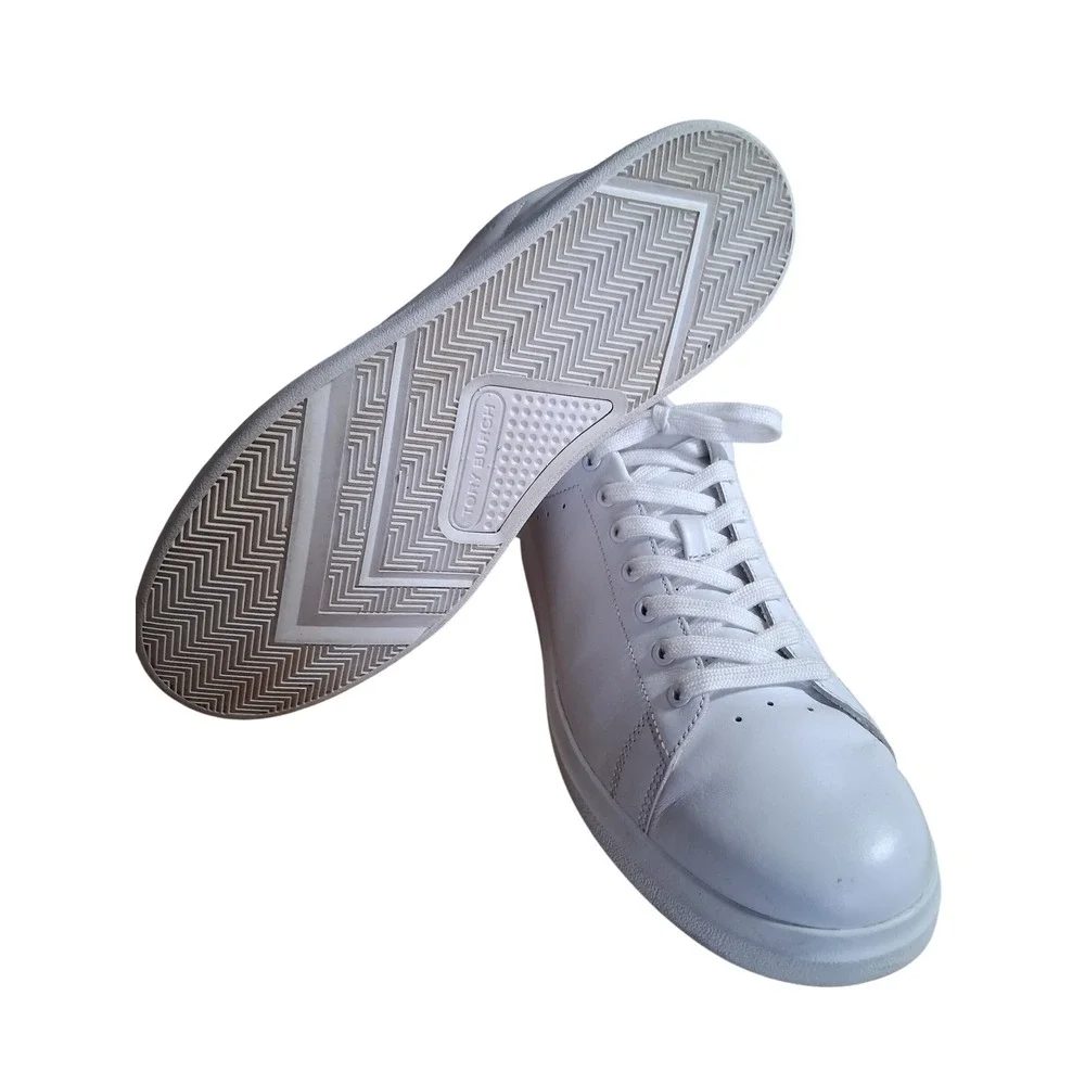 Tory‎ Burch Howell Court Titanium White Womens Size 11 Preppy Luxury Sneakers